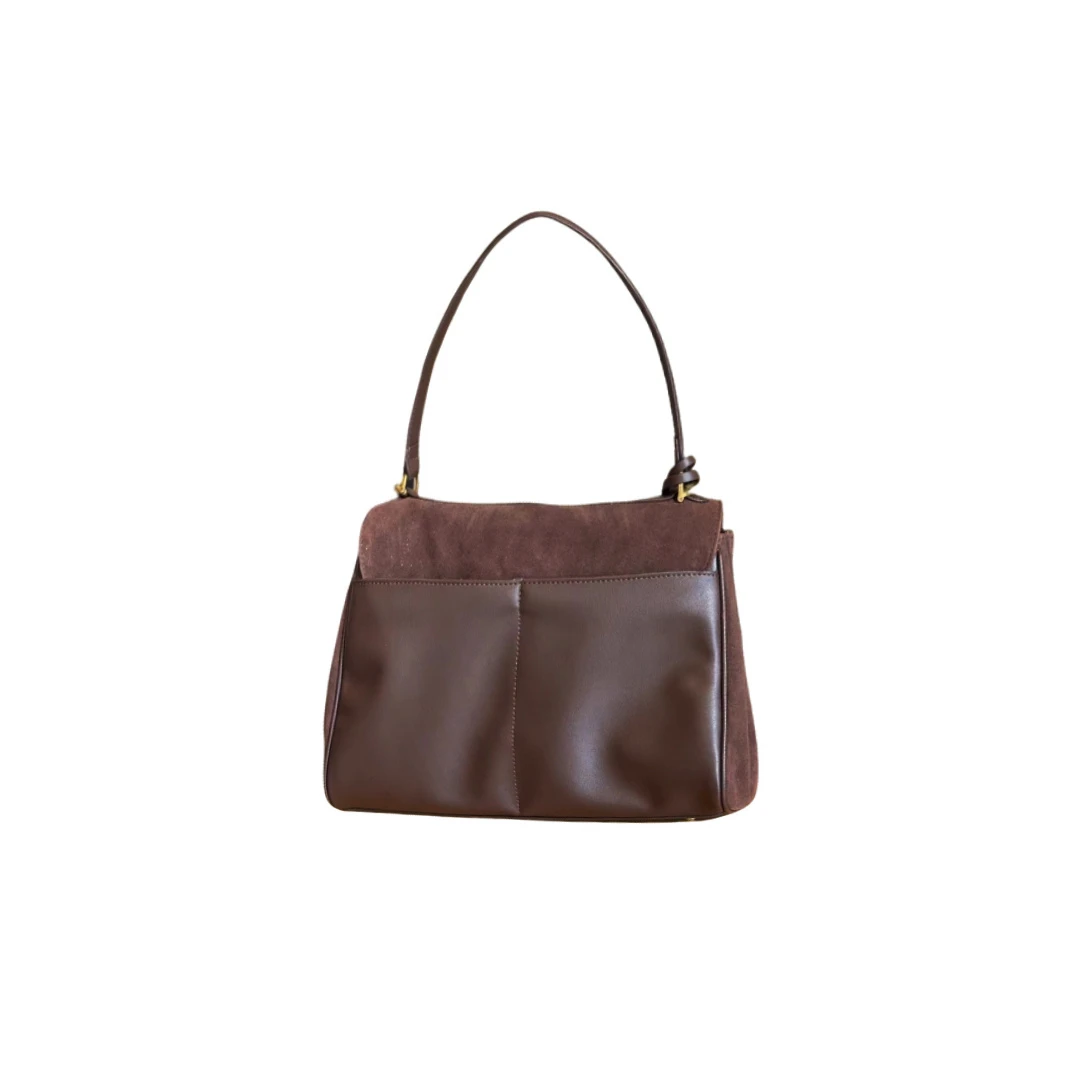 2025年新款时尚百搭高级感单肩新款女包 5027-深咖啡色 34*9*24