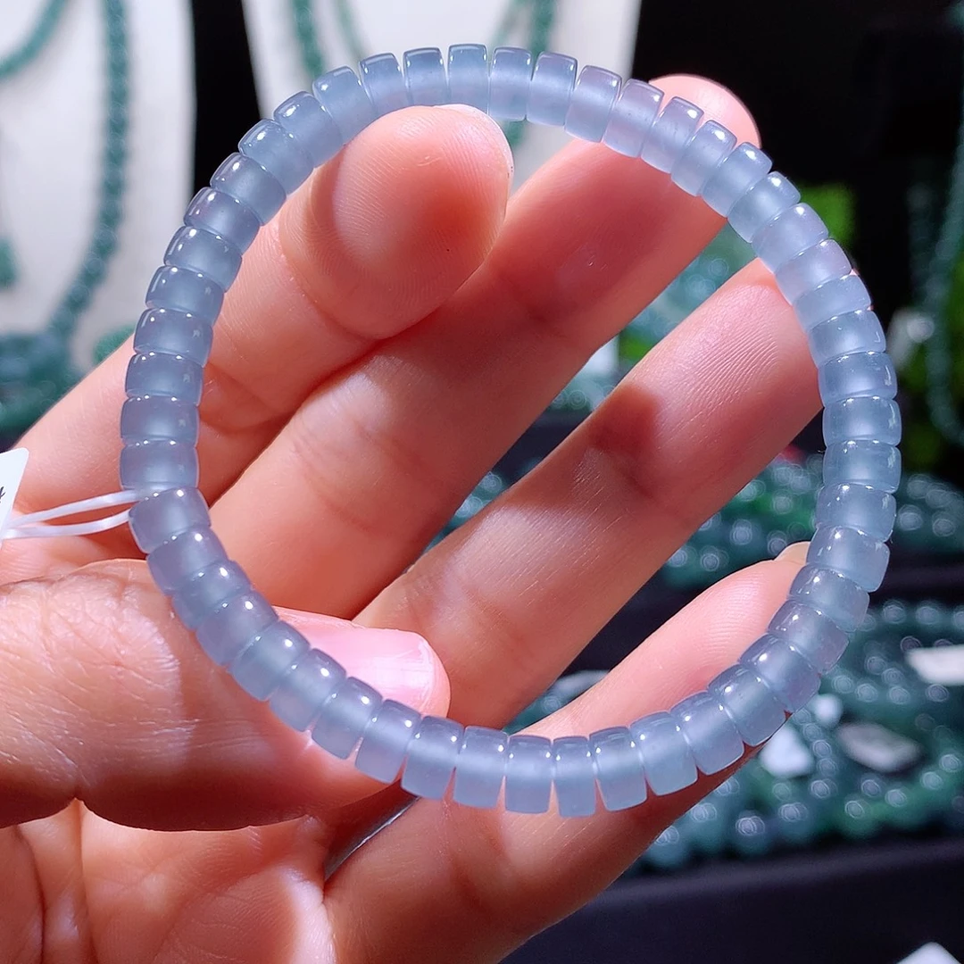 翡翠未镶嵌手链天然a货翡翠手串6.5