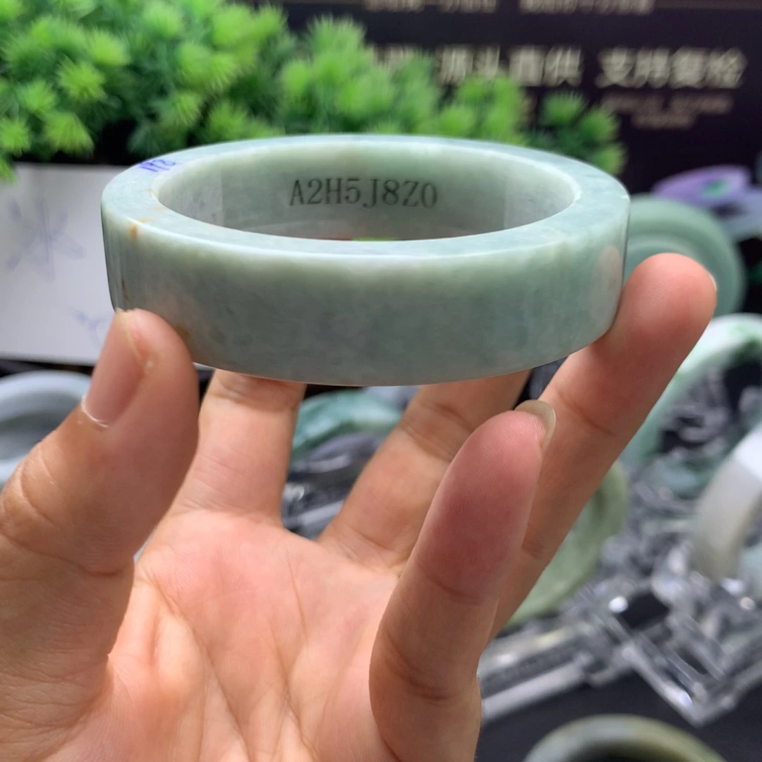 定制翡翠48/50正圈未镶嵌55 56正圈 果绿色