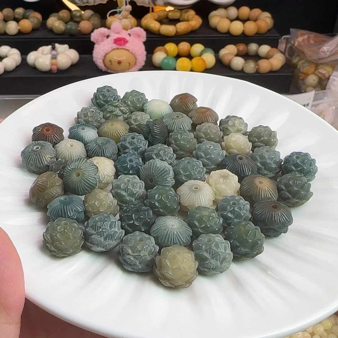 手串菩提根/象牙果卡13/14海盐蓝莲花100颗