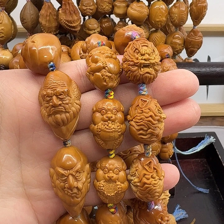 手串/手链橄榄核钟馗一个 七星罗汉一条吞金兽一条