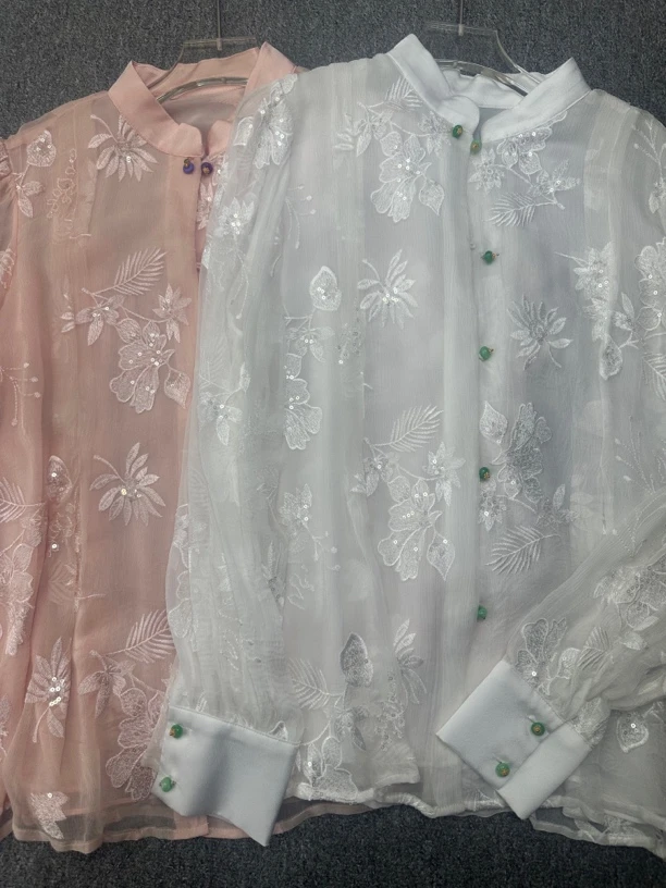 南油朱朱欧根纱绣花二色330