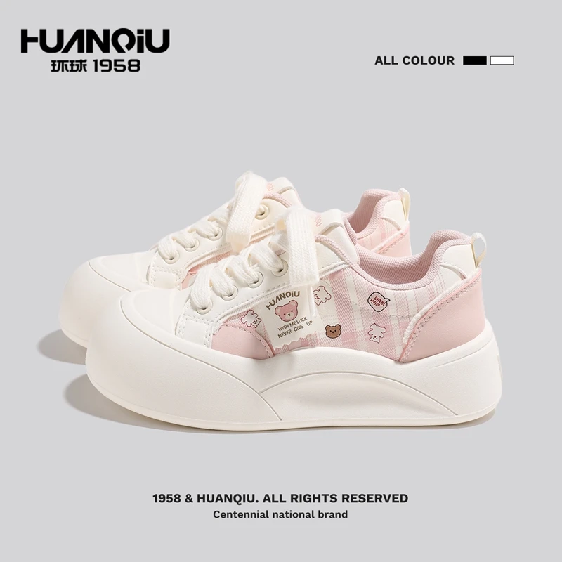 环球爆款厚底小白鞋时尚潮流显脚小休闲鞋女学生舒适潮流百搭女鞋