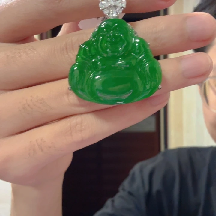 翡翠银S925镶嵌颈饰吊坠