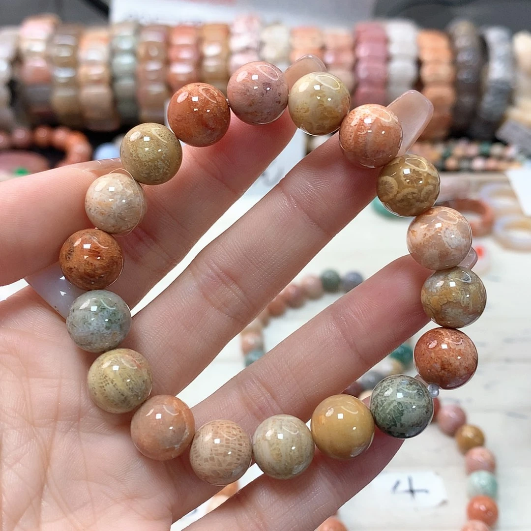 硅化珊瑚（珊瑚玉）手链未镶嵌晴****387