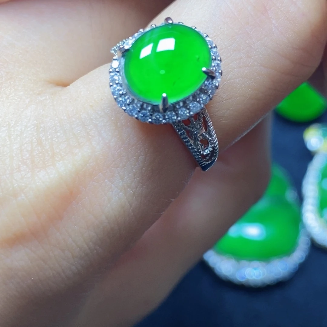 翡翠戒指未镶嵌天然翡翠