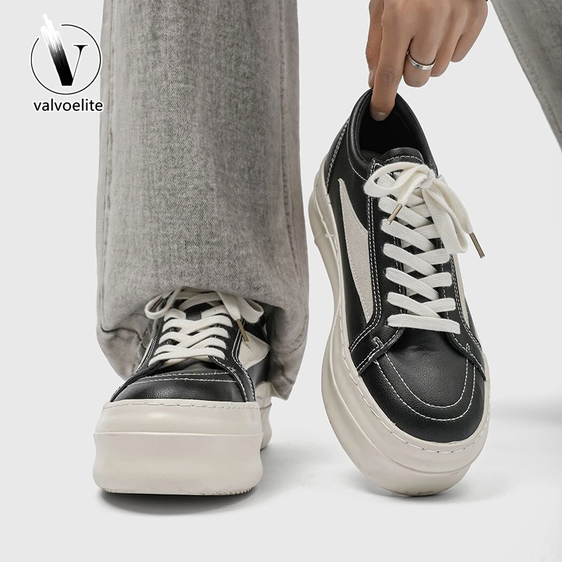 VALVOELITE厚底板鞋男美式风覆古低帮大头鞋户外男女耐磨低帮鞋