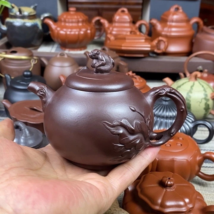 紫砂茶壶猴桃280cc原矿老紫泥特价