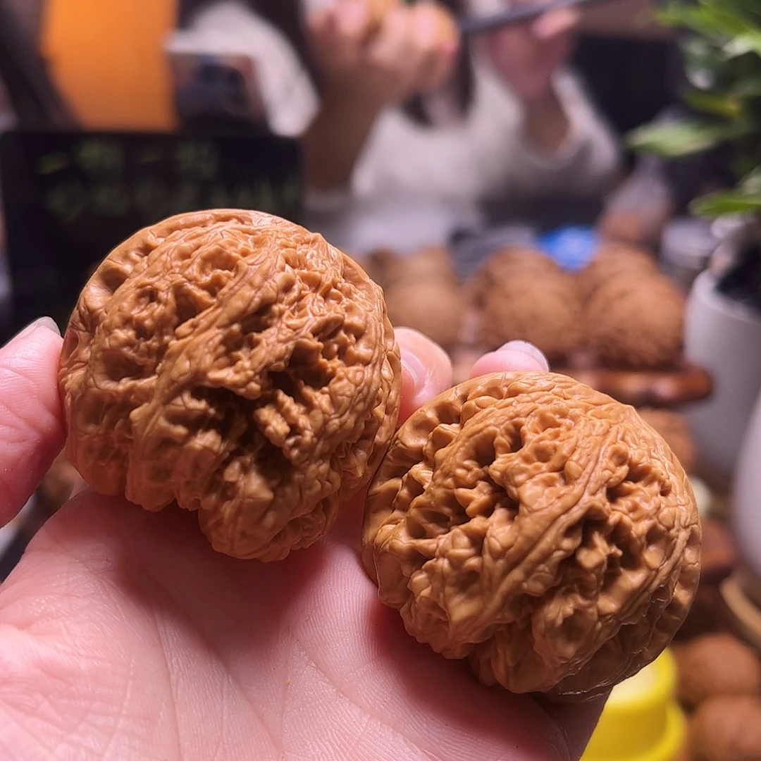 孔***二把件文玩核桃45尺粗筋31