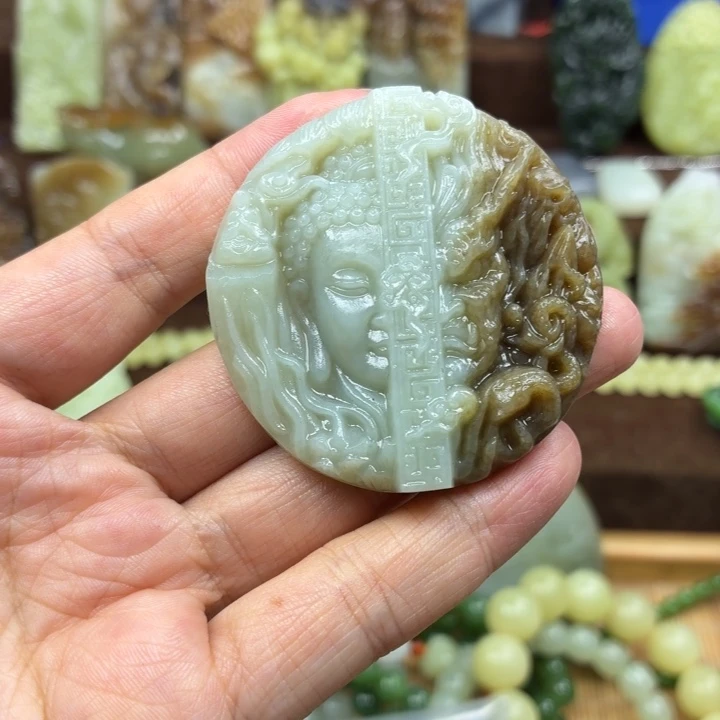 人***笑颈饰未镶嵌和田玉