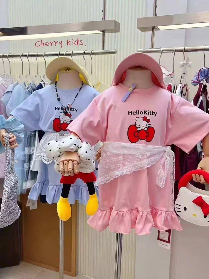 现货25年夏 Hello Kitty 短袖连衣裙H6182