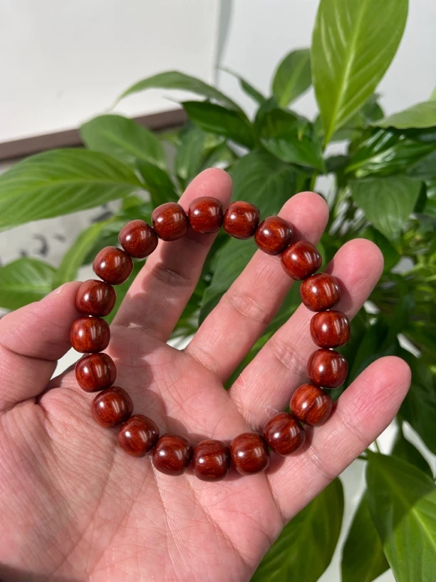 红泥鱼鳞底精品 10.5/11mm/20颗颗 印度小叶紫檀 高油高密二膘料