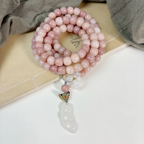 薰衣草108颗菩提手持紫粉手串毛衣链原创古风文玩盘玩念珠禅意