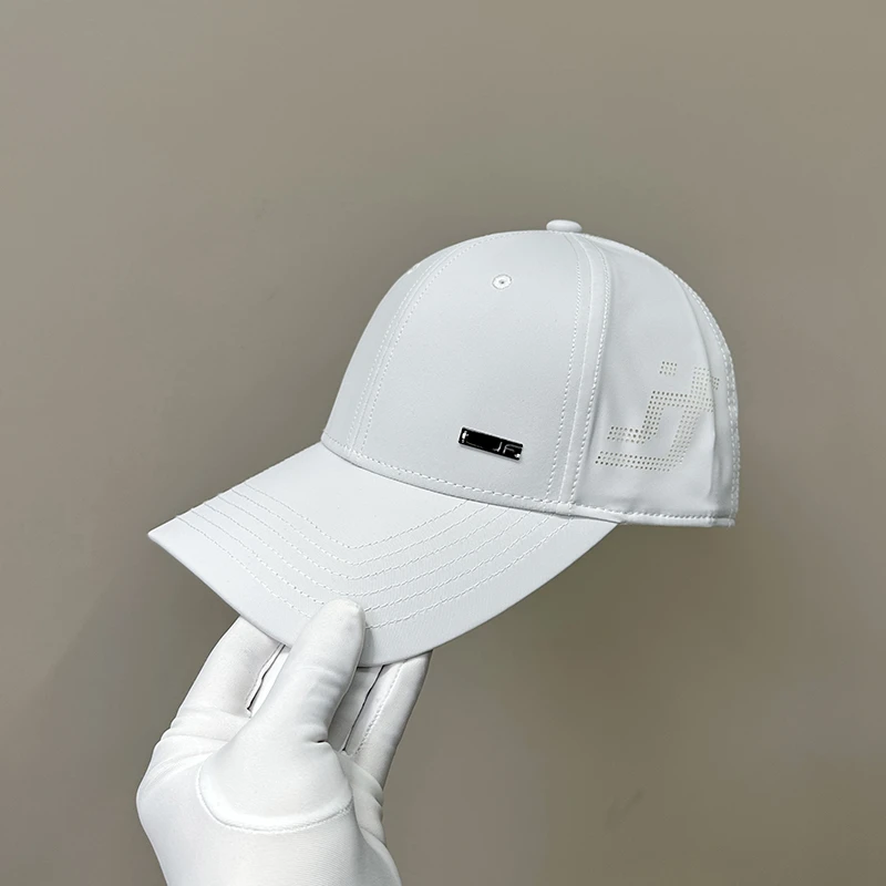 白色棒球帽女2025新款春夏季薄款速干帽子男士跑步遮阳硬顶鸭舌帽