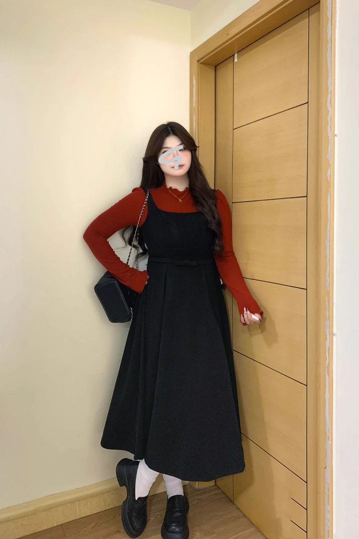 3681#大码毛呢外套连衣裙套装女冬季新款大码显瘦两件套