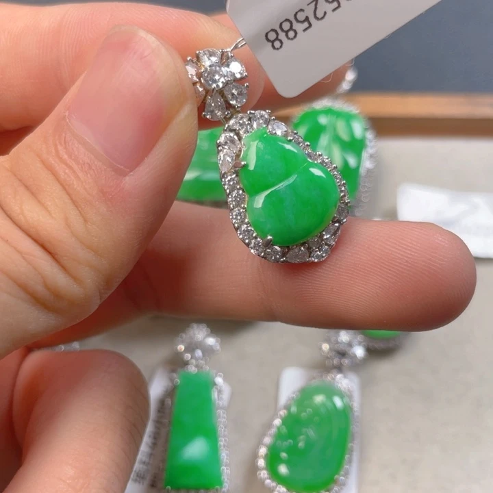 翡翠银S925镶嵌吊坠(不含链)