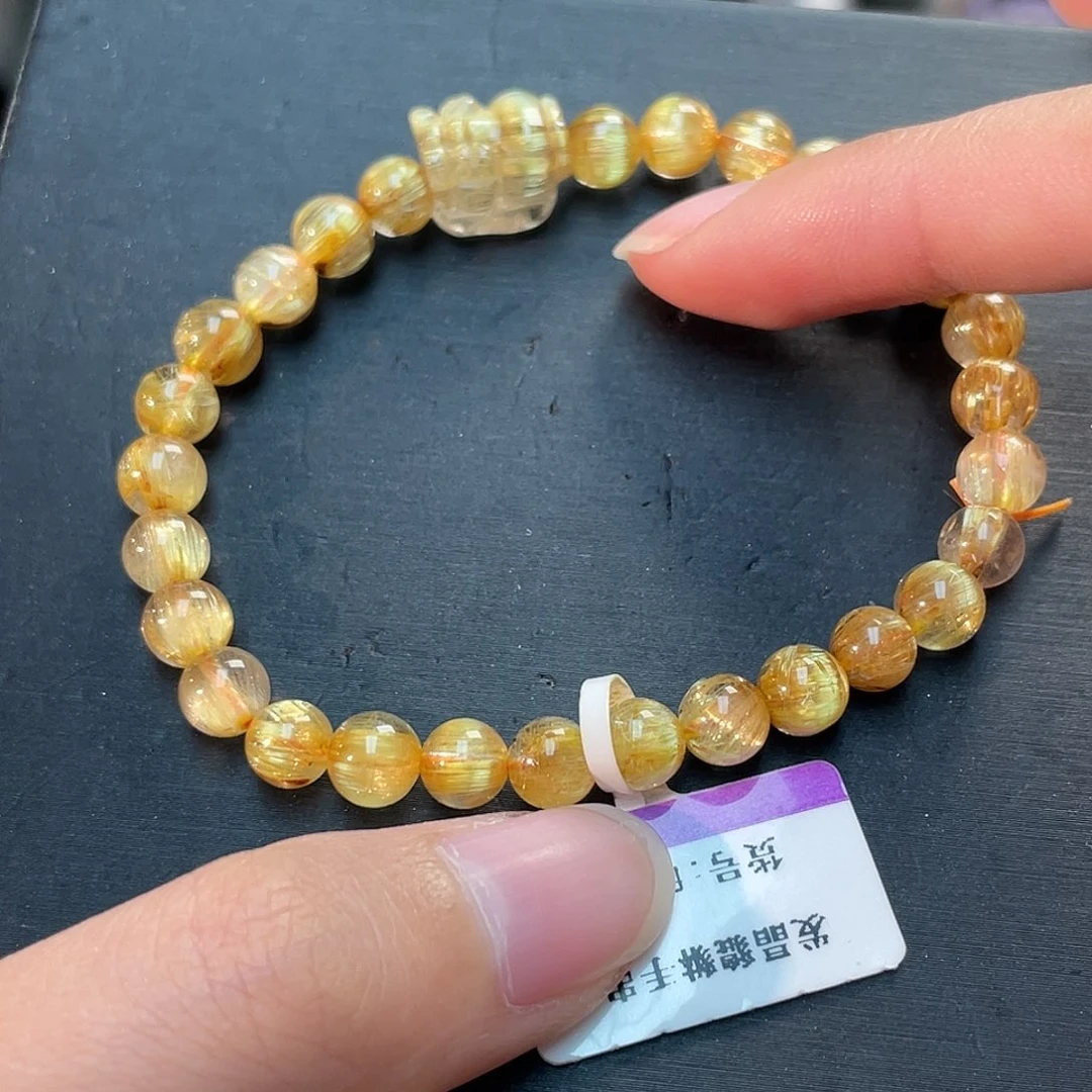 未镶嵌手链水晶发晶貔貅手串fj847 94号