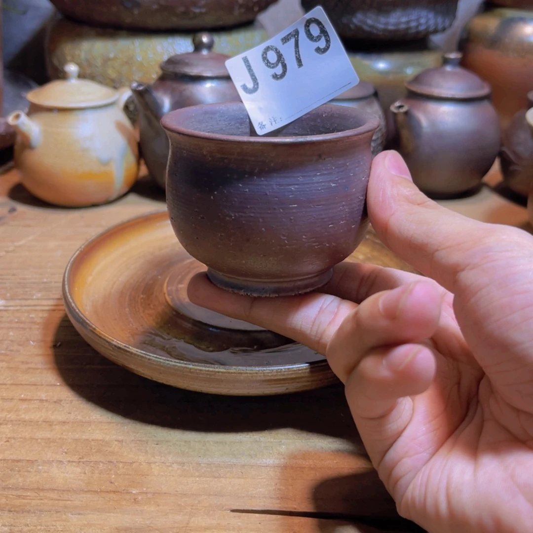 纯手工制作工艺（柴烧）裸烧纯手工制作柴烧杯979
