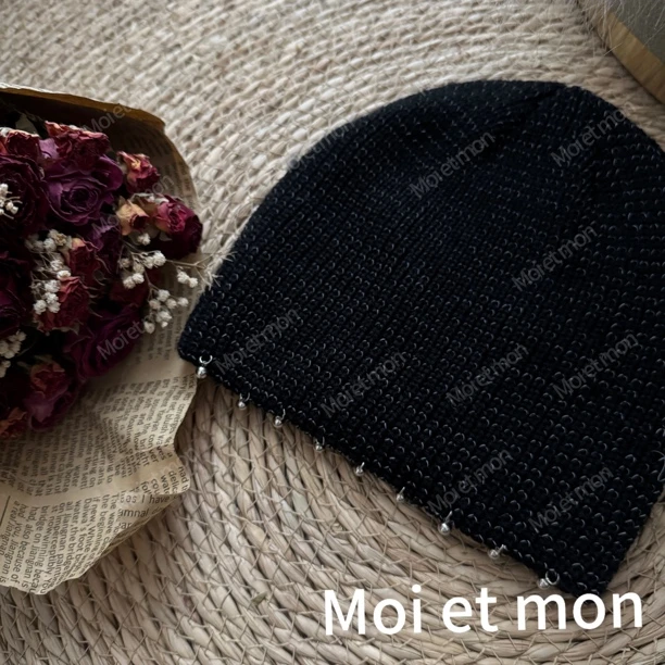 【Moi et mon】春季新款小众时尚休闲百搭黑色复古冷帽