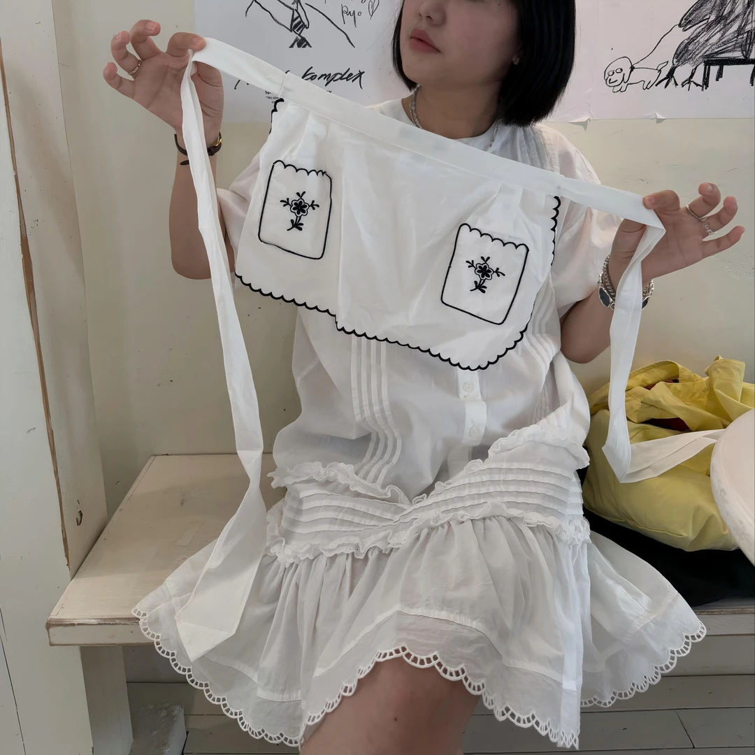TOTHEND“怪诞少女”叠搭神器～复古小众口袋刺绣花边披肩小屁帘