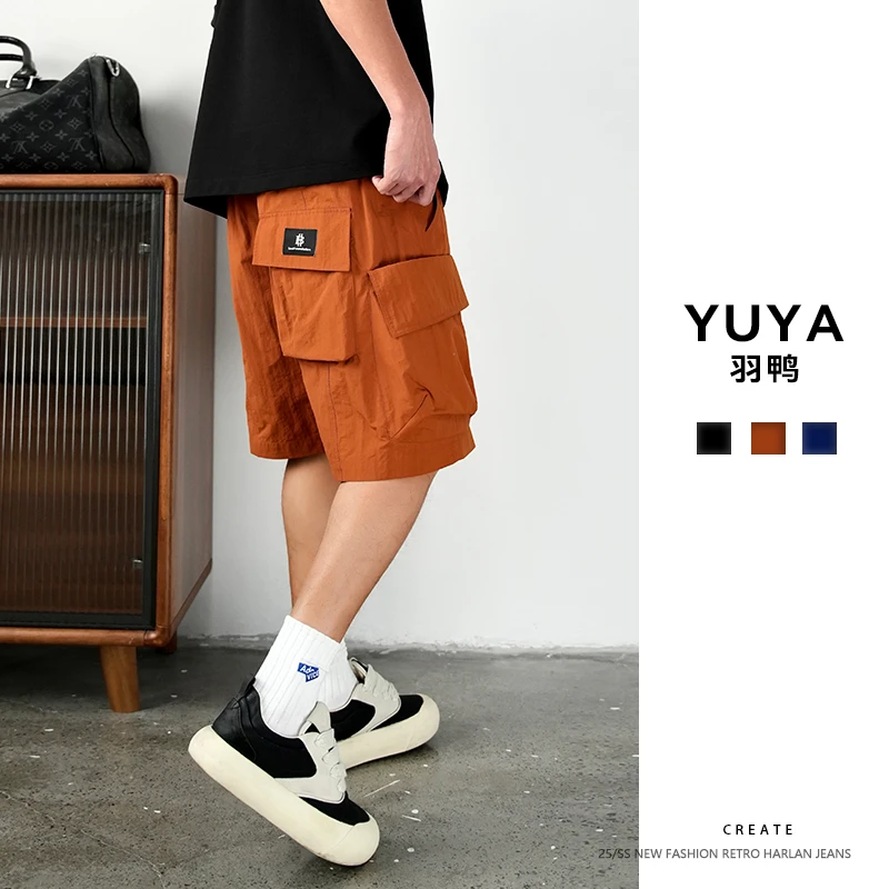 YUYA羽鸭 男士工装短裤夏季宽松百搭美式潮牌高级感五分裤男生