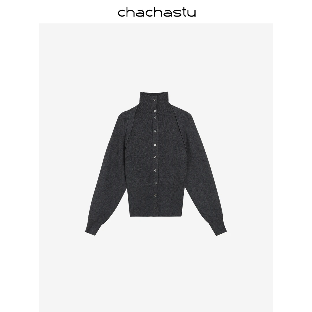 CHACHASTU针织衫圆领简约秋冬立领C2512M38V