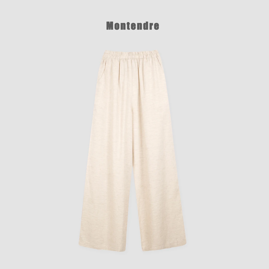 六哥家 早秋上新【亚麻天丝】混纺舒适吸汗宽松禅意设计师休闲裤