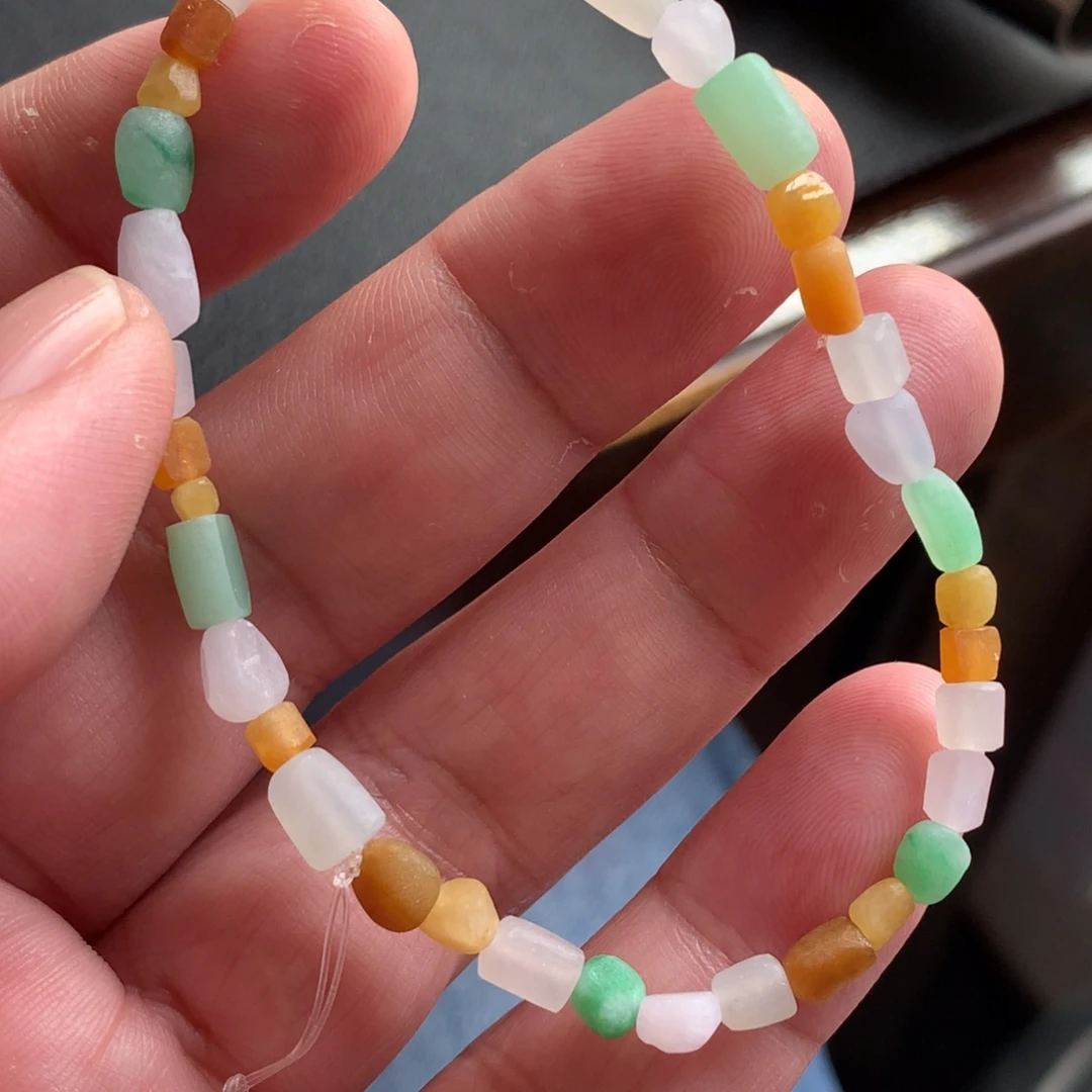 定制翡翠未镶嵌多宝手串