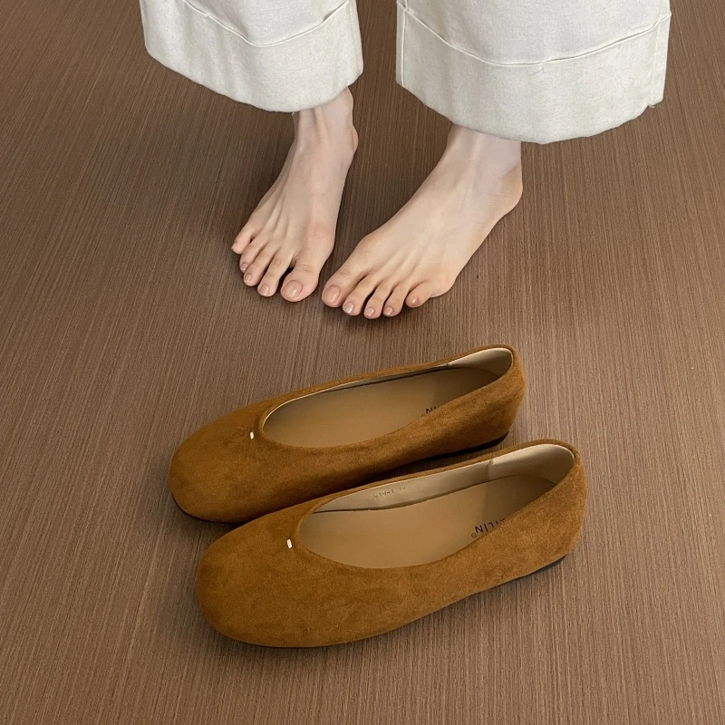 法式温柔平底鞋芭蕾舞单鞋圆头浅口糖果色豆豆鞋奶奶鞋软底晚晚鞋