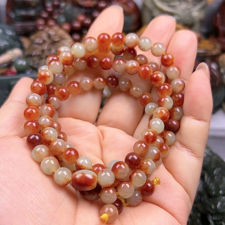 手串未镶嵌岫岩河磨玉（透闪石质玉）