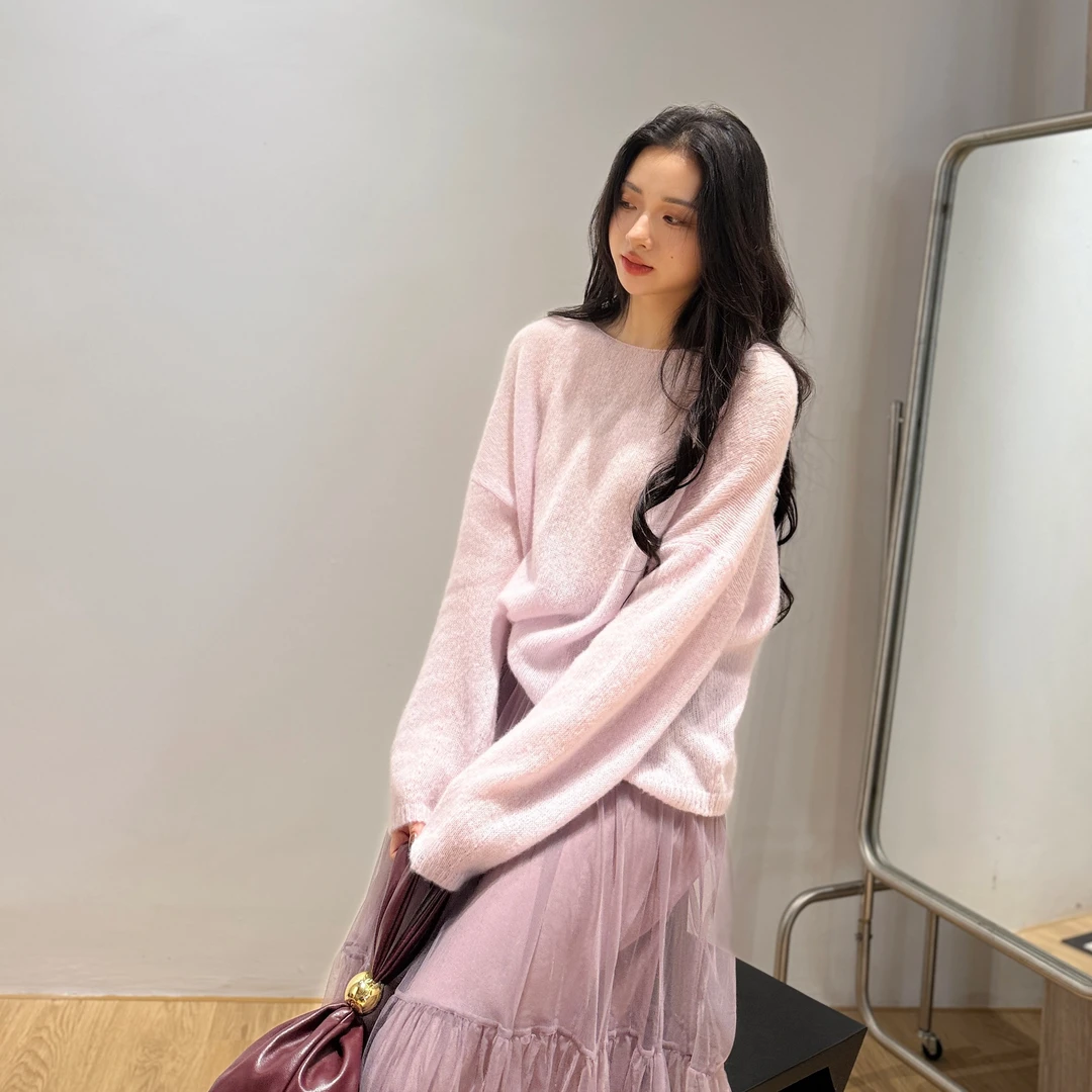 euri云柔系列丨康宝莱羊绒白厂丝丨慵懒细腻柔软羊绒衫-MY6225