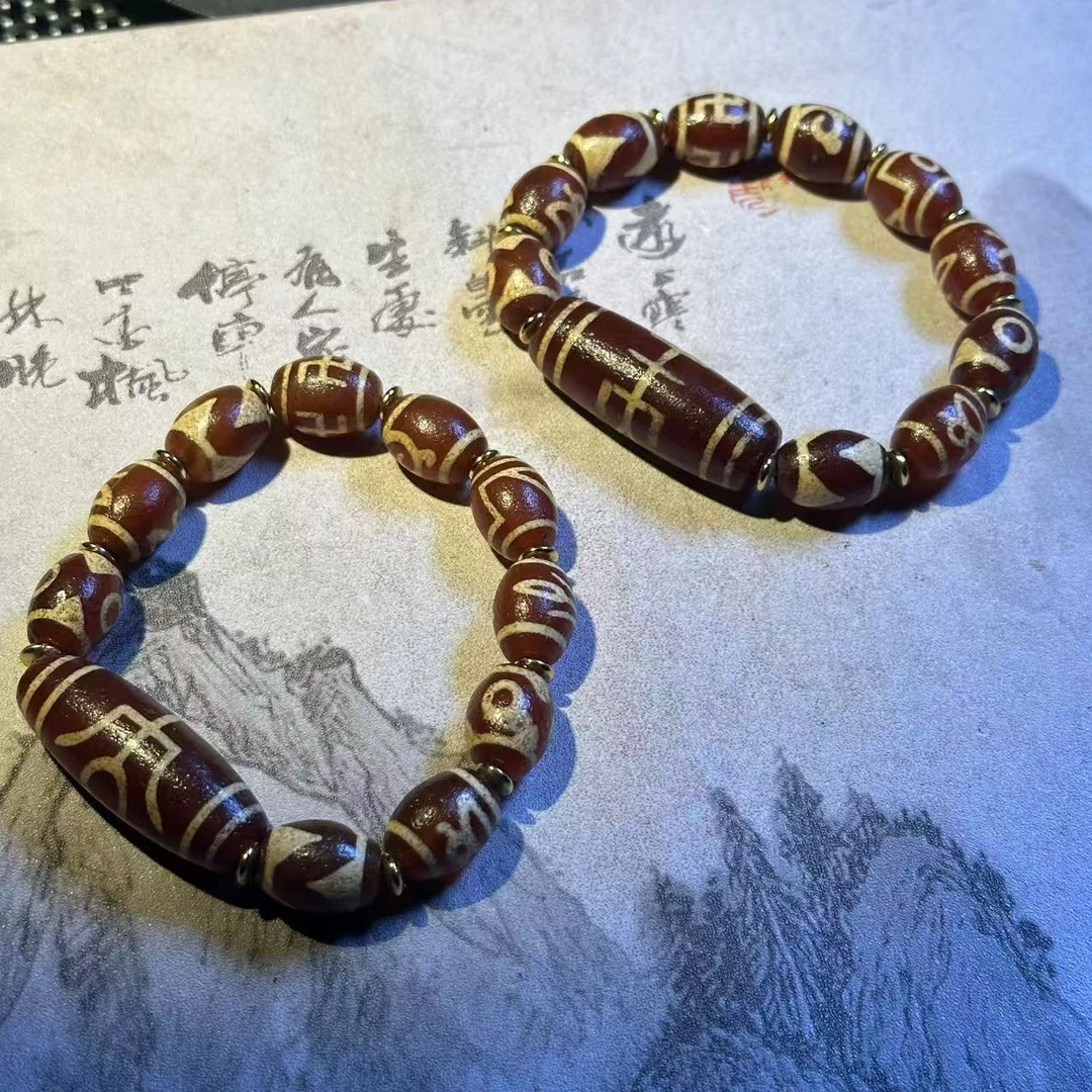 S6310【福嘟嘟】龙帝寿喜红龙桶珠玛瑙手串-多样性只发一件