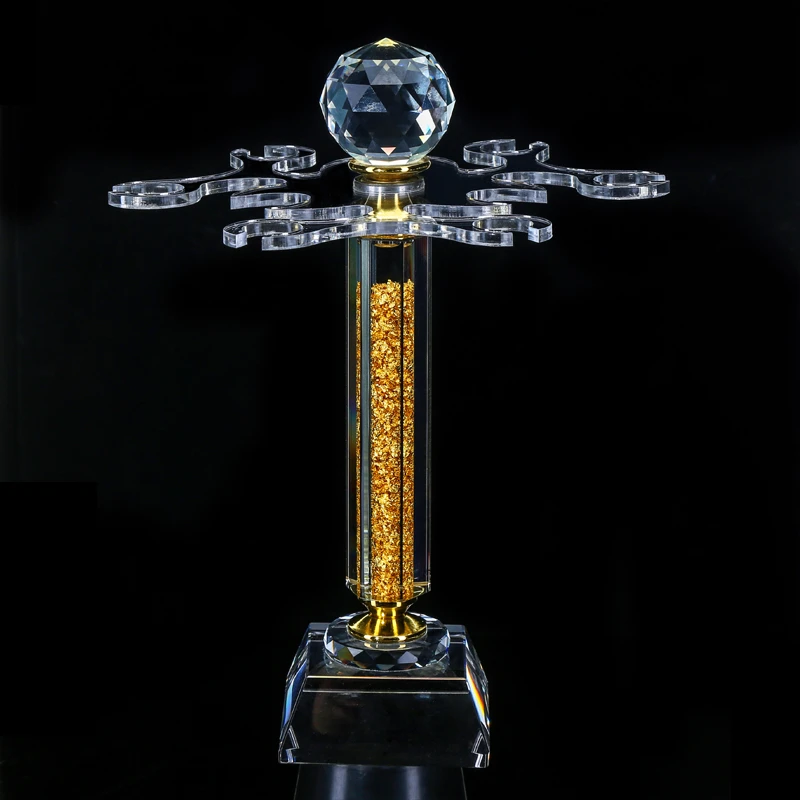 轻奢时尚创意家用水晶玻璃钻石金箔红酒杯架悬挂可旋转红酒杯架