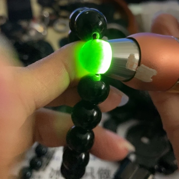 翡翠未镶嵌手链墨翠12透