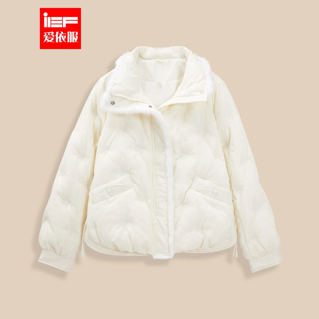 IEF/爱依服2025冬季新款韩版小众设计通勤百搭保暖羽绒外套流光风