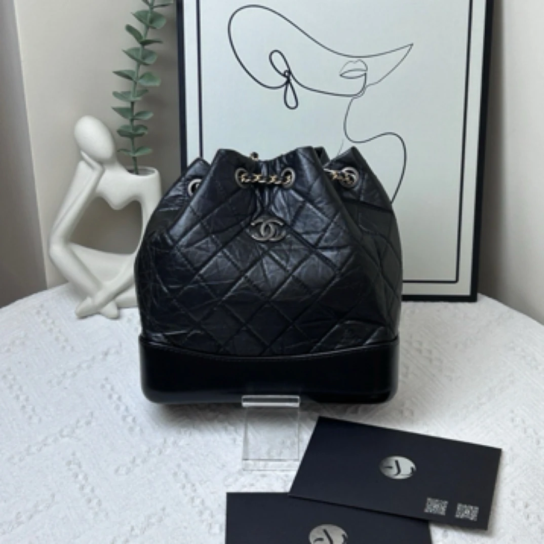 95新 Chanel/香奈儿 流浪双肩包 黑 26开/18年/JW6163