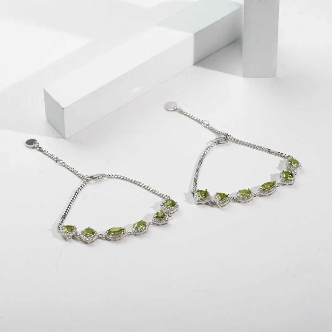 【小北珠宝】S925银橄榄石DIY手链6颗【多样性发一件】31-WH161X502