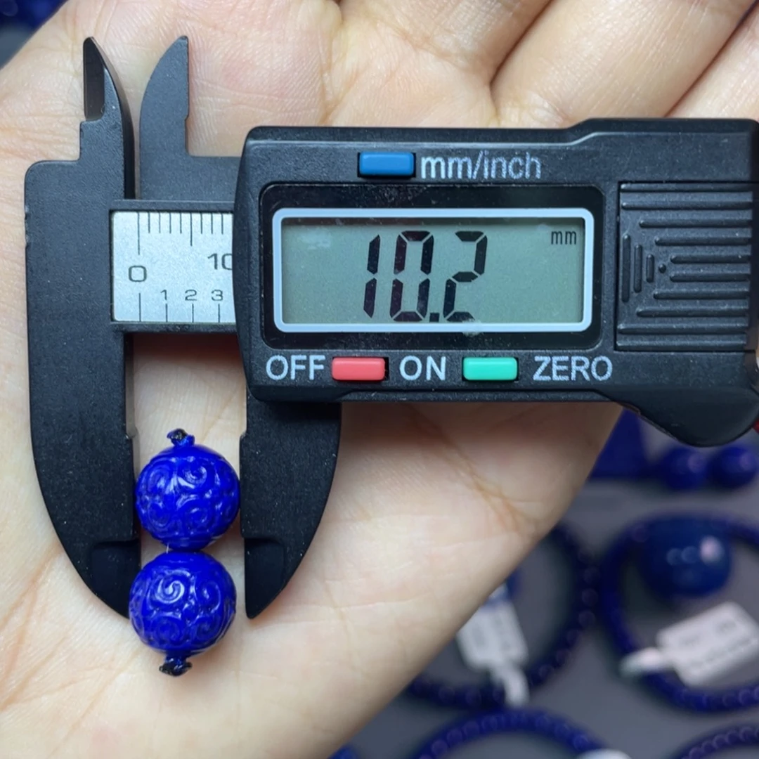 未镶嵌青金石10mm回纹对珠配饰
