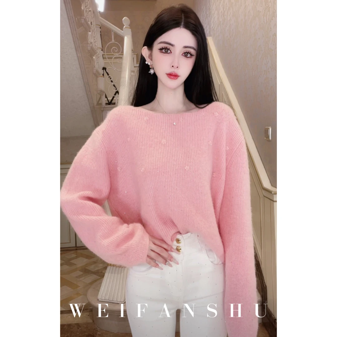 WEIFANSHU/魏凡舒【心软的神】秋冬新款圆领宽松时髦百搭氛围毛衣