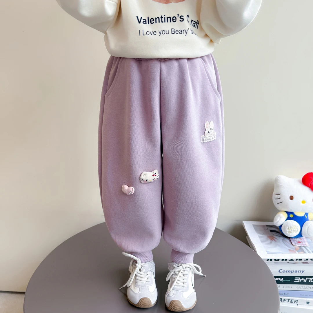 女小童秋季休闲卫裤2025新款儿童洋气秋装3岁女宝宝5运动束脚裤子