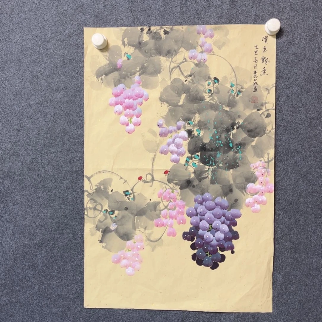 国画四尺三开一副