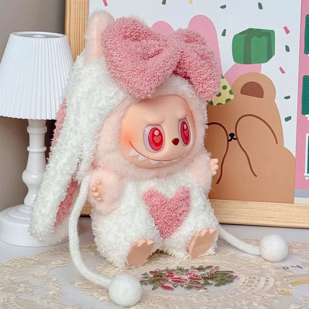 一二代La布布坐坐派对娃衣挂件17cm公仔拉bubu衣服心动垂耳兔套装