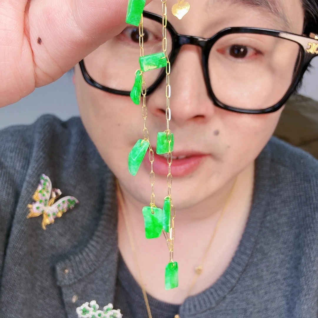 翡翠颈饰18K金镶嵌一个