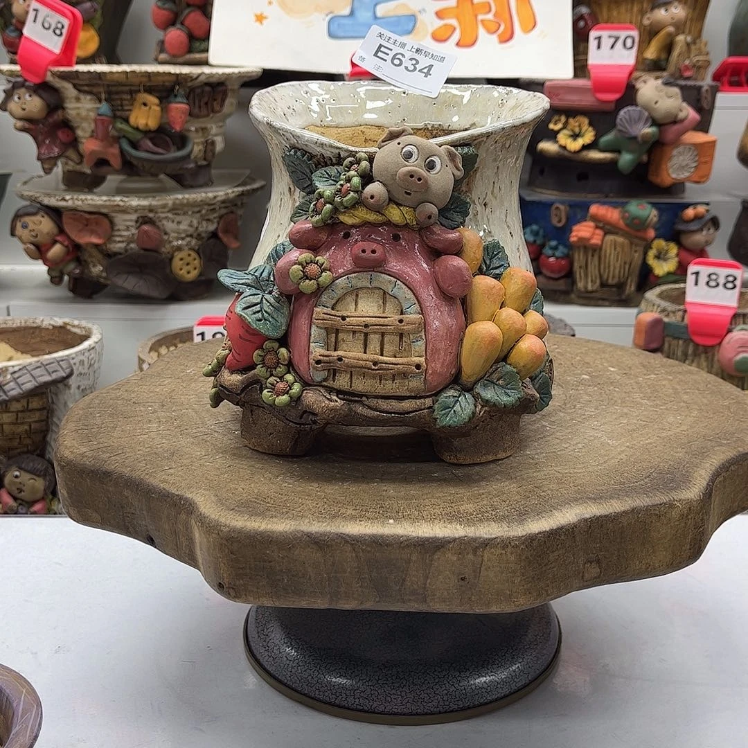 花盆634嘻哈粗陶手捏