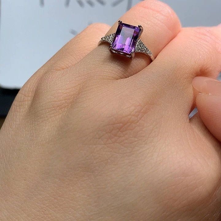 水晶戒指银S925镶嵌