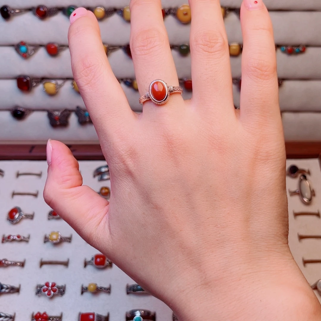 *****足银大理石纯银戒指