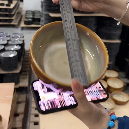新骨瓷074微瑕曼谷棕6寸钵钵碗