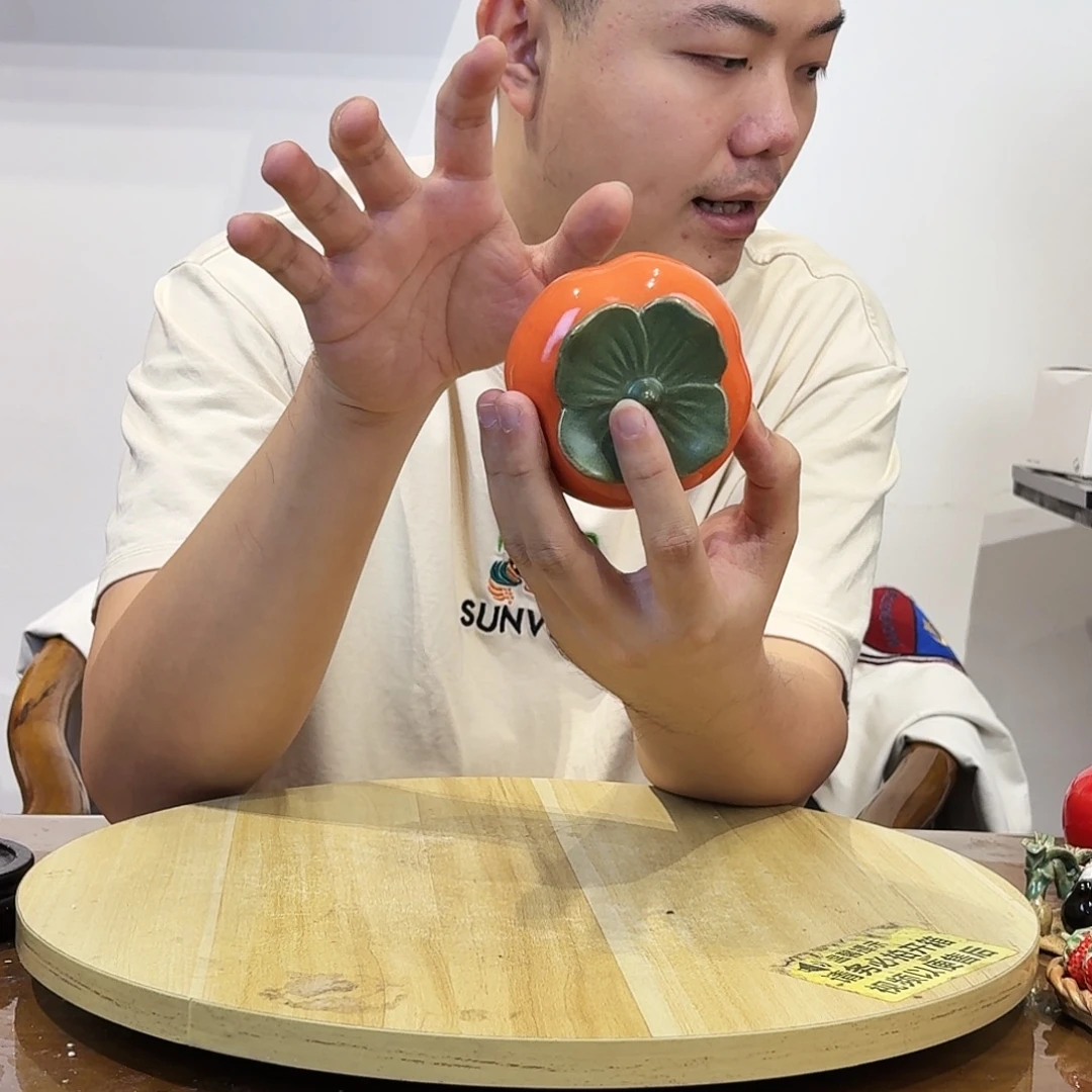 陶瓷柿子罐单个摆件