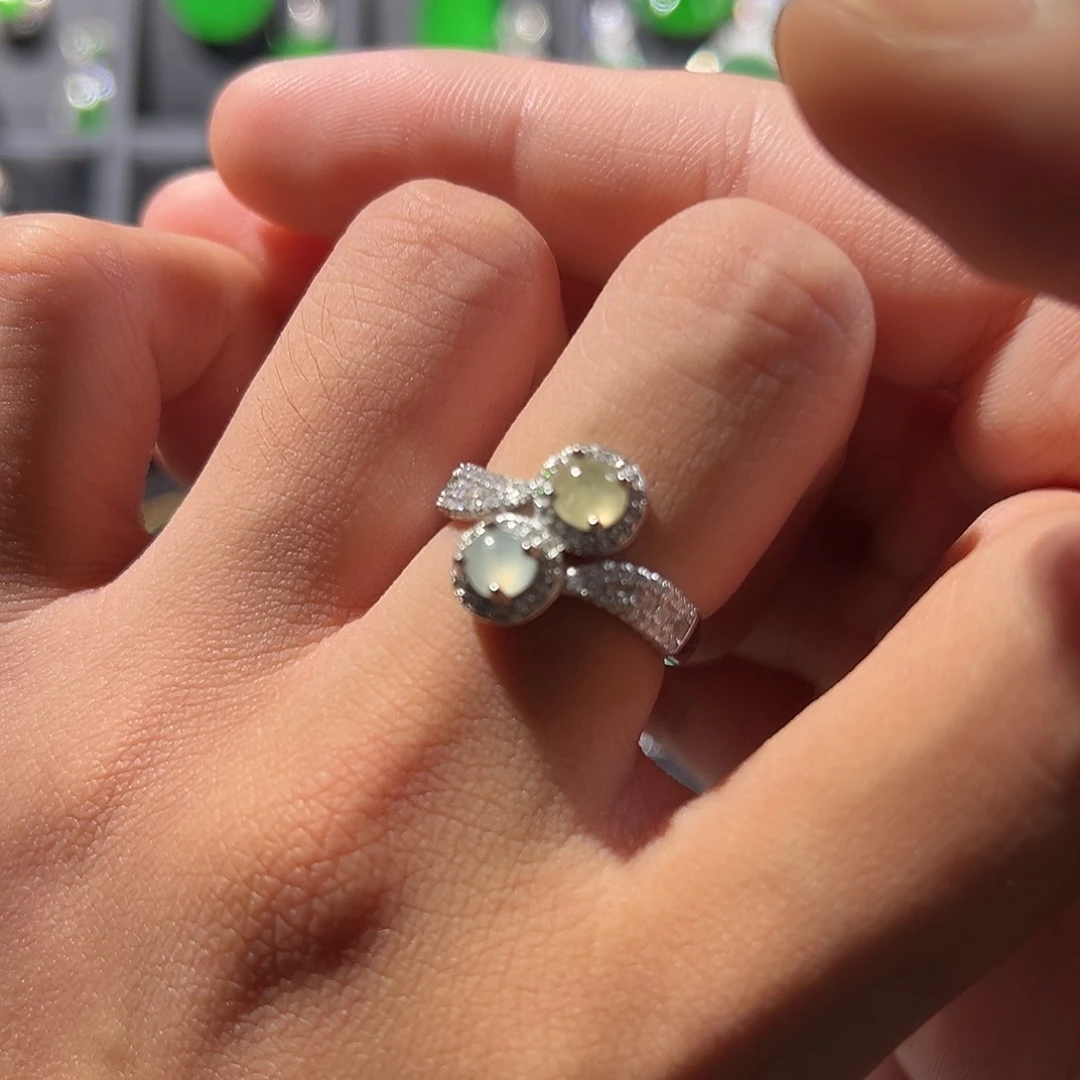 翡翠银S925镶嵌戒指