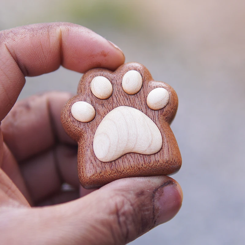 木头恰恰|猫爪子装饰贴实木可爱冰箱贴小众创意磁力贴治愈系原创